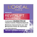 Hidratante Preenchedor com Ácido Hialurônico Diurno FPS 20 L´oréal Paris Revitalift Caixa 49g