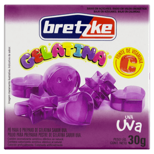 Gelatina Pó Uva Bretzke Caixa 30g