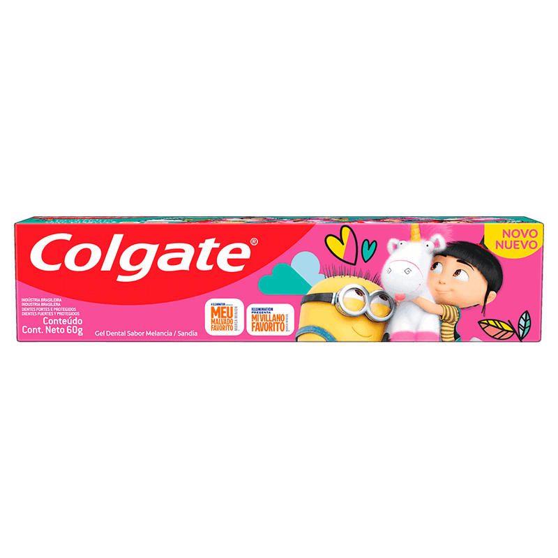 Gel Dental Infantil com Flúor Melancia Meu Malvado Favorito Colgate Caixa 60g