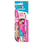 Kit Escova Macia + Gel Dental com Flúor Morango Kids + 50g Barbie Condor Júnior Leve Mais Pague Menos