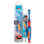 Kit Escova + Gel Dental com Flúor Morango Hot Wheels 50g Condor Kids+ Grátis Estojo Protetor
