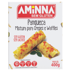 Mistura para Panqueca, Creppes e Waffles sem Glúten Zero Lactose Aminna Caixa 400g