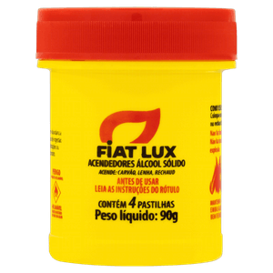 Acendedor Pastilha Fiat Lux Pote 90g 4 Unidades