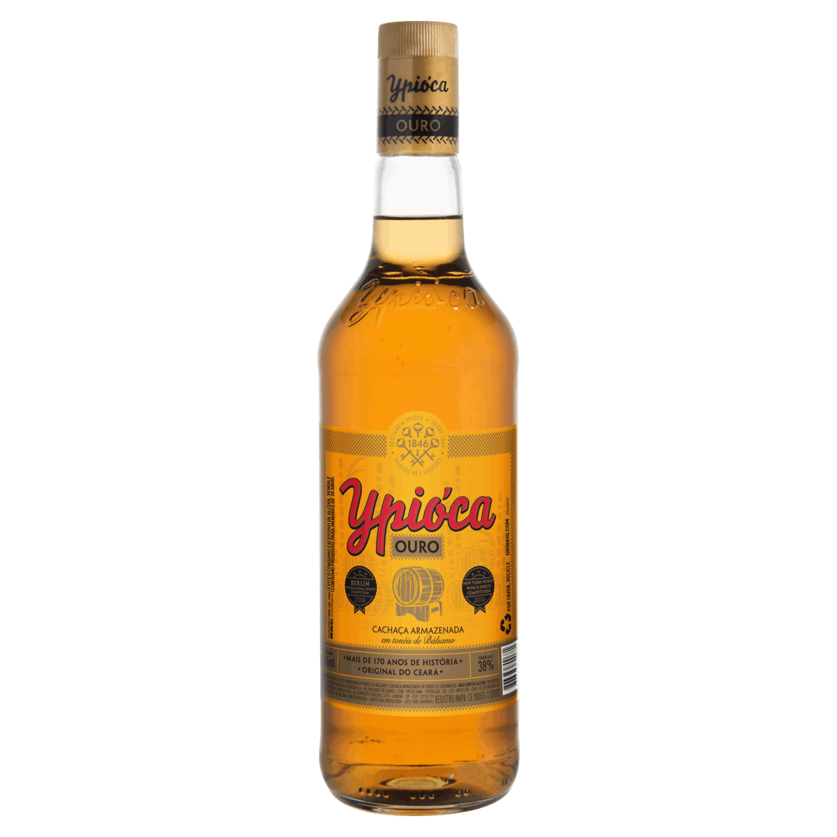 カサーシャYpioca Ouro Cachaça Ouro Ypióca Garrafa 965ml - giassi - Giassi Supermercados