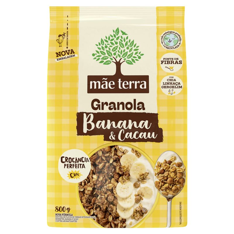 Granola-Banana---Cacau-Mae-Terra-Pacote-800g