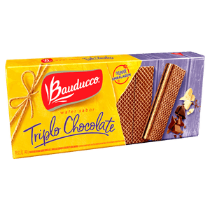 Biscoito Wafer Recheio Triplo Chocolate Bauducco Pacote 140g