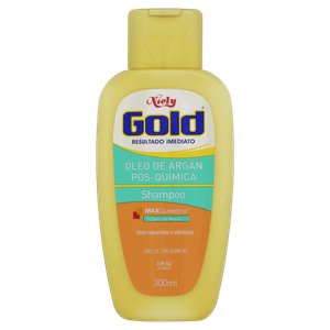 Shampoo Niely Gold Óleo de Argan Pós-Química Frasco 300ml