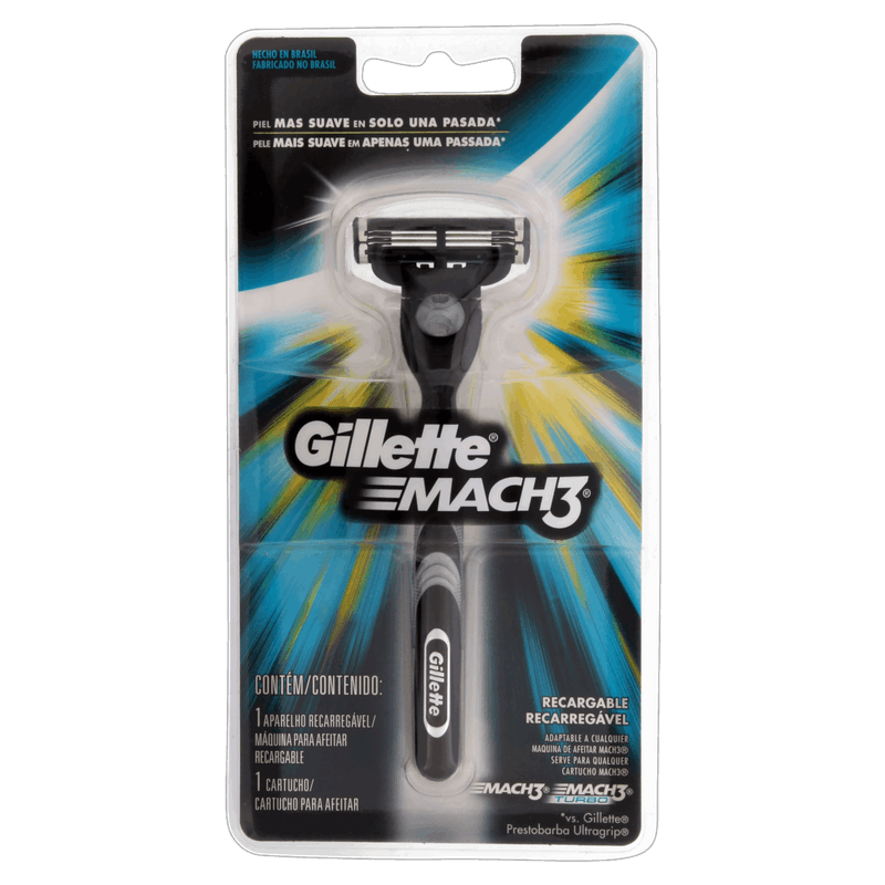 Aparelho-Recarregavel-e-Carga-para-Barbear-Gillette-Mach3