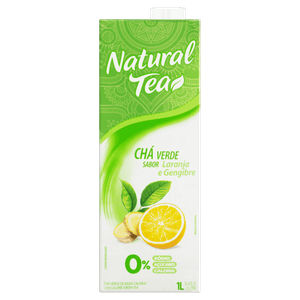 Chá Verde Laranja e Gengibre Zero Açúcar Natural Tea Caixa 1l