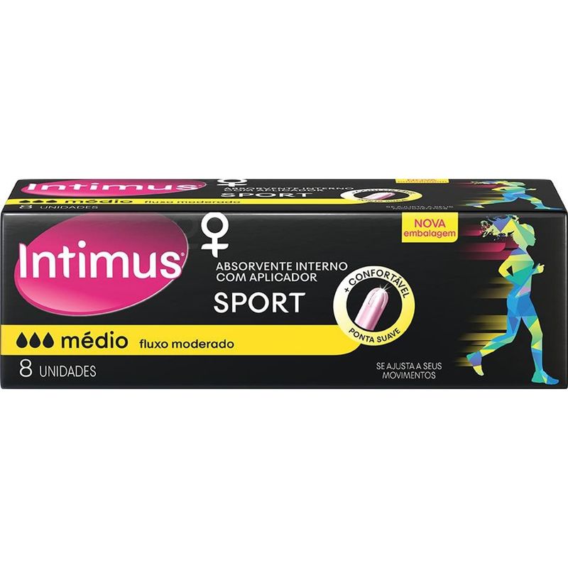 Absorvente-Interno-com-Aplicador-Intimus-Sport-Medio-Caixa-8-Unidades
