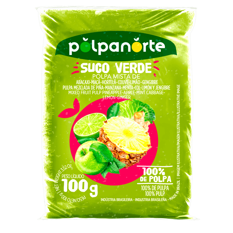 Polpa-de-Frutas-e-Vegetais-Suco-Verde-Polpanorte-Pacote-100g