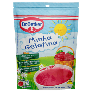 Gelatina Pó Morango Dr. Oetker Minha Gelatina Sachê 75g