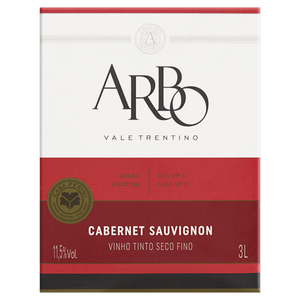 Vinho Brasileiro Tinto Seco Arbo Cabernet Sauvignon Serra Gaúcha Bag In Box 3l