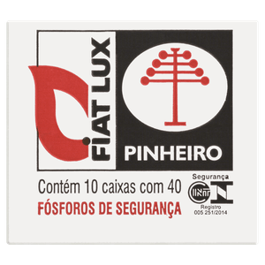 Fósforo de Segurança Fiat Lux Pinheiro 10 Unidades