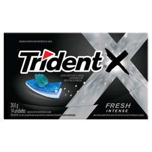 Goma de Mascar Intense Zero Açúcar Trident XFresh Caixa 26,6g 14 Unidades Leve Mais Pague Menos