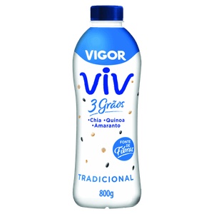 Iogurte Tradicional Vigor Viv 3 Grãos Garrafa 800g