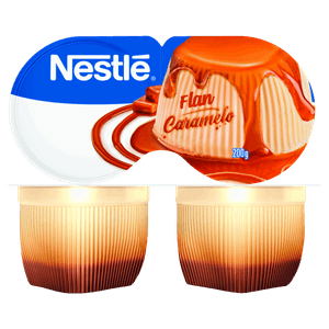 Sobremesa Láctea Flan Baunilha Calda Caramelo Nestlé Bandeja 200g 2 Unidades