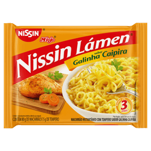 Macarrão Instantâneo Lámen Galinha Caipira Nissin Miojo Pacote 85g