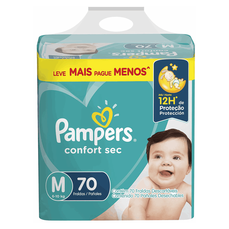 Fralda-Descartavel-Infantil-Pampers-Confort-Sec-M-Pacote-70-Unidades