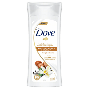 Loção Desodorante Hidratante Corporal Nutrição Intensiva Manteiga de Karité & Baunilha Dove Frasco 200ml