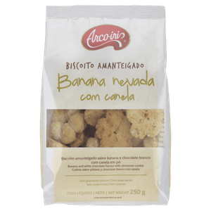 Biscoito Amanteigado Banana Nevada com Canela Arco-Íris Pacote 250g