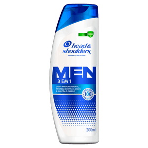Shampoo Anticaspa 3 em 1 Head & Shoulders Men Frasco 200ml