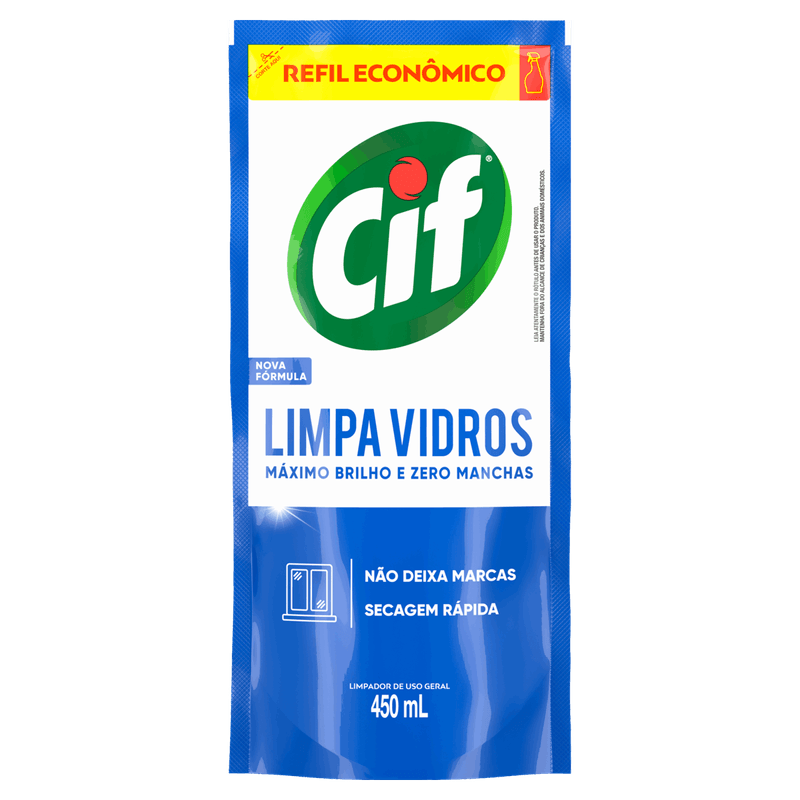 Limpa-Vidro-Liquido-Cif-Sache-450ml-Refil-Economico