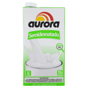 Leite UHT Semidesnatado Aurora Caixa com Tampa 1l