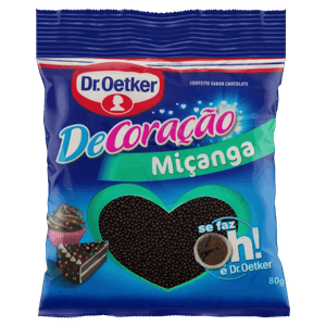 Confeito Miçanga Chocolate Dr. Oetker DeCoração Pacote 80g