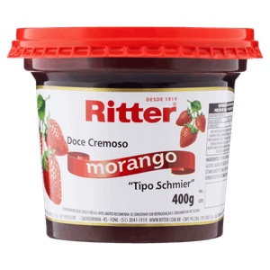 Doce Cremoso Schmier Morango Ritter Pote 400g