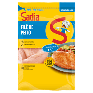 Filé de Peito de Frango Congelado sem Pele sem Osso Sadia 1kg