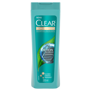 Shampoo Anticaspa Clear Scalpfoods Detox Diário Frasco 200ml