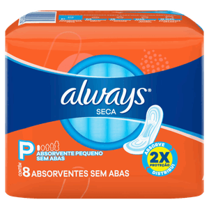 Absorvente sem Abas Dia Seca Always Super Proteção Pacote 8 Unidades