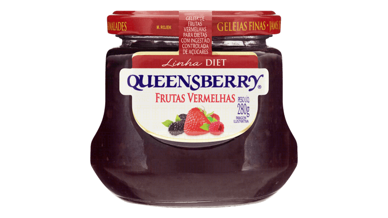 Geleia Frutas Vermelhas Diet Queensberry Vidro 280g - giassi