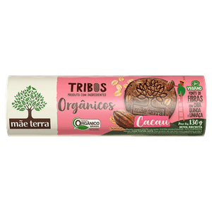 Biscoito Integral Orgânico Cacau Mãe Terra Tribos Pacote 130g