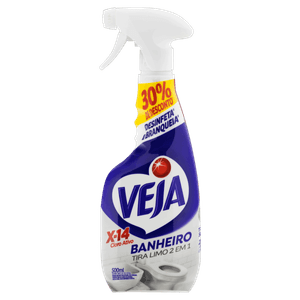 Desinfetante Banheiro Tira-Limo Veja X-14 Frasco 500ml Borrifador Grátis 30% de Desconto