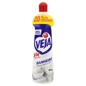 Desinfetante Banheiro Tira-Limo Veja X-14 Squeeze 500ml Grátis 20% de Desconto