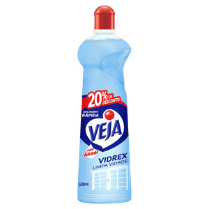 Limpa-Vidro Líquido Tradicional Veja Vidrex Squeeze 500ml Grátis 20% de Desconto