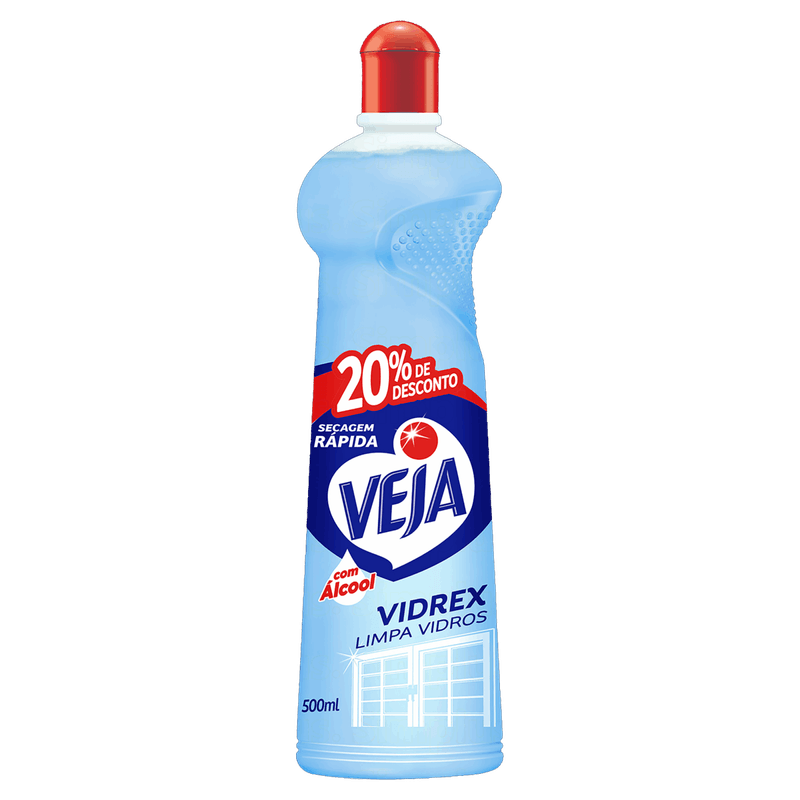 Limpa-Vidro-Liquido-Tradicional-Veja-Vidrex-Squeeze-500ml-Gratis-20--de-Desconto