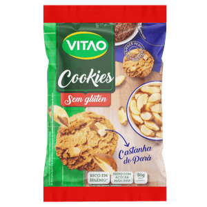 Biscoito Cookie Castanha-do-Pará sem Glúten Vitao Pacote 80g