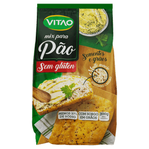 Mix para Pão Sementes e Grãos sem Glúten Vitao Pacote 300g