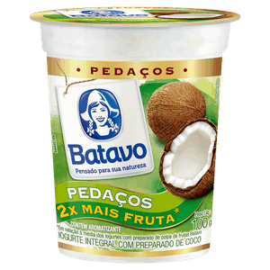 Iogurte Integral Coco Batavo Pedaços Copo 100g