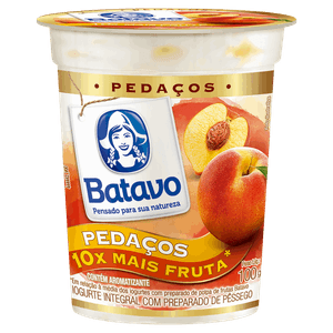 Iogurte Integral Pêssego Batavo Pedaços Copo 100g