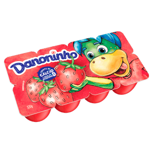 Queijo Petit Suisse Morango Danoninho Bandeja 320g 8 Unidades