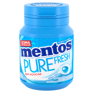 Goma de Mascar Menta Fresca Zero Açúcar Mentos Pure Fresh Pote 56g 28 Unidades