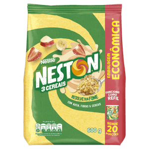 Cereal Neston 3 Cereais Pacote 600g Refil Embalagem Econômica