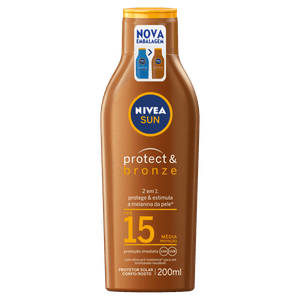 Protetor Solar Protect & Bronze FPS 15 Nivea Sun Frasco 200ml