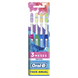 Escova Dental Macia 35 Oral-B Indicator Color Collection 4 Unidades