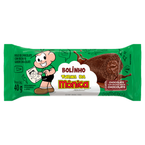 Bolinho Chocolate Recheio Chocolate Turma da Mônica Casa Suíça Pacote 40g