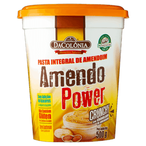 Pasta de Amendoim Crunchy Integral DaColônia Amendo Power Pote 500g